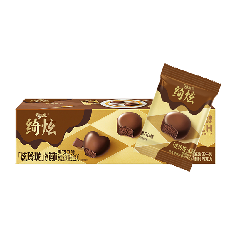 伊利巧乐兹 绮炫炫玲珑(黑巧口味)冰淇淋6粒装57克