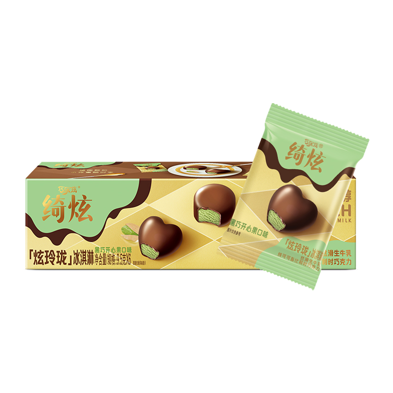 伊利巧乐兹 绮炫炫玲珑(黑巧开心果口味)冰淇淋6粒装57克
