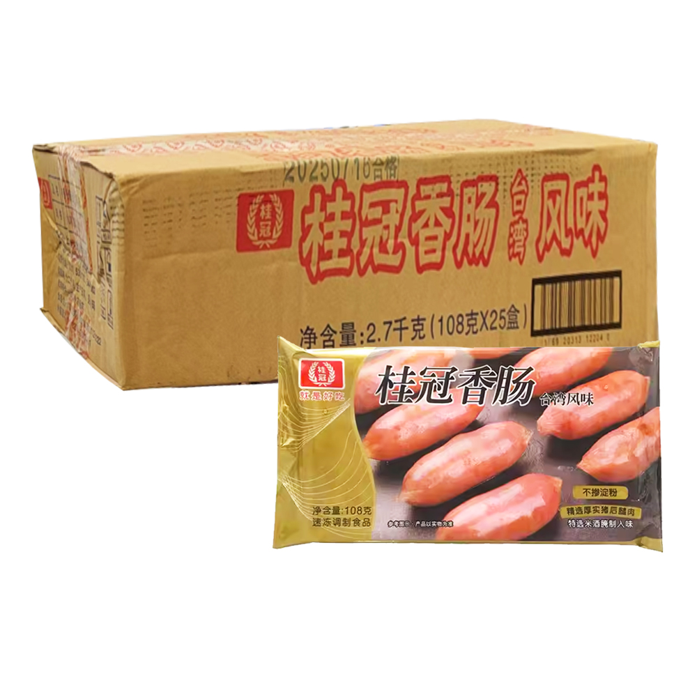 【18元】桂冠 台湾风味香肠108克*25包