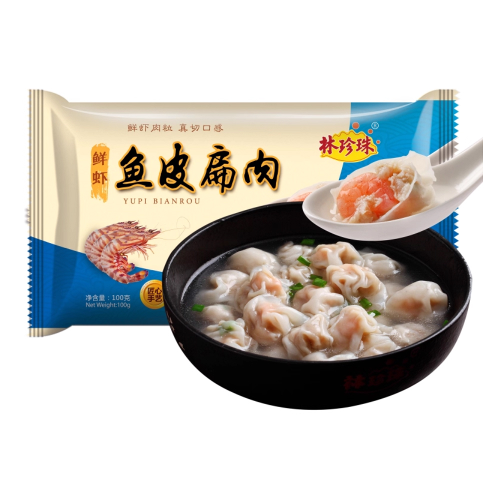 林珍珠 鲜虾鱼皮扁肉103克
