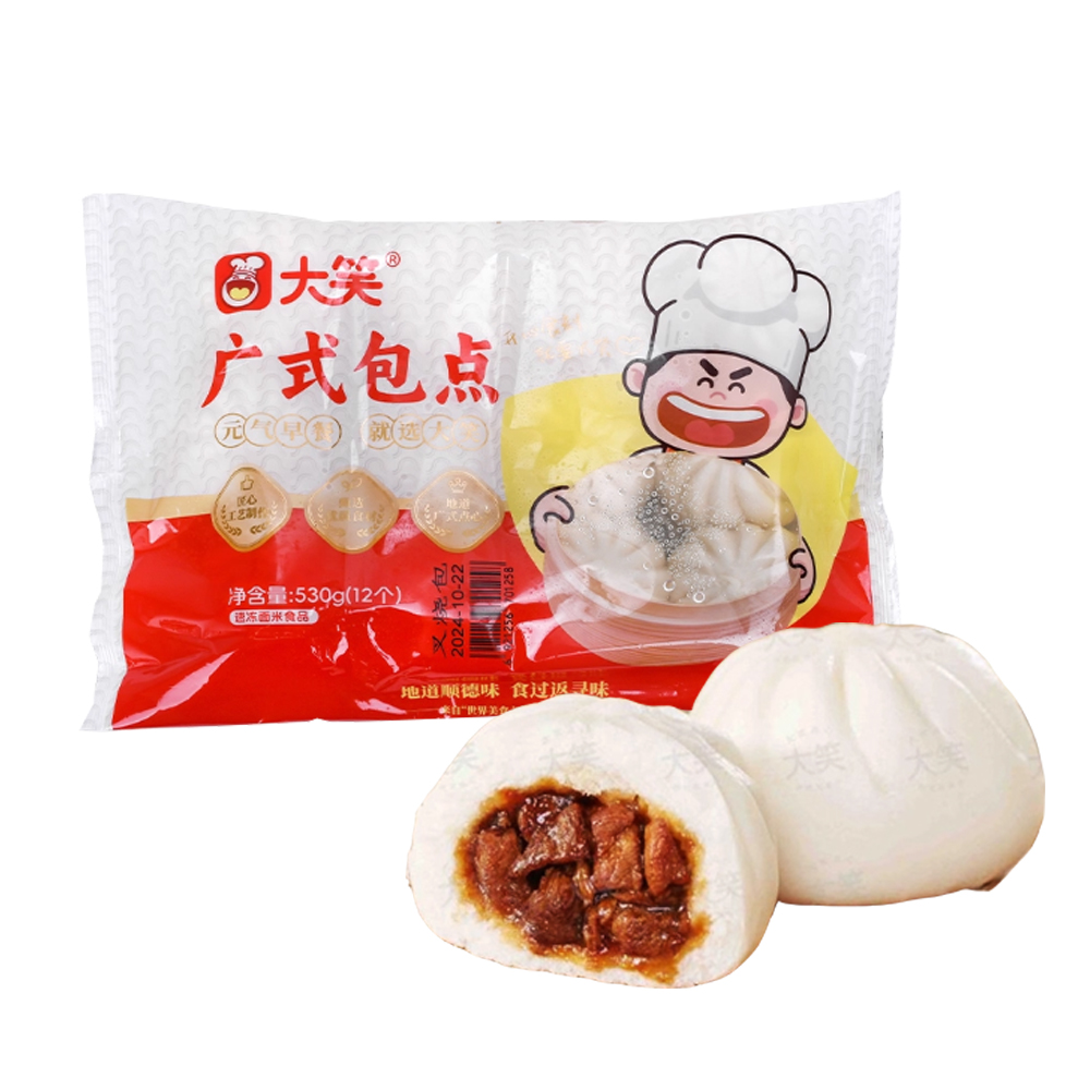 大笑 广式包点叉烧包12个装530克
