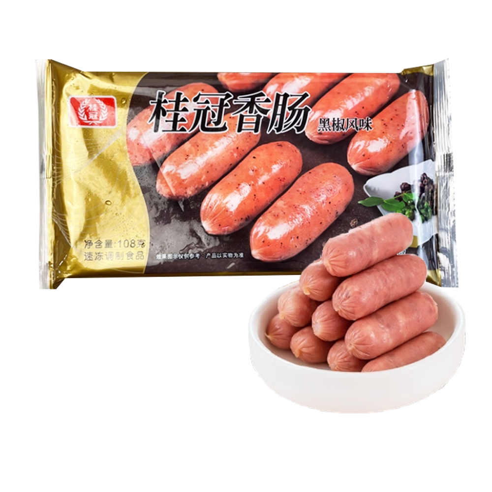 桂冠 黑椒风味香肠108克