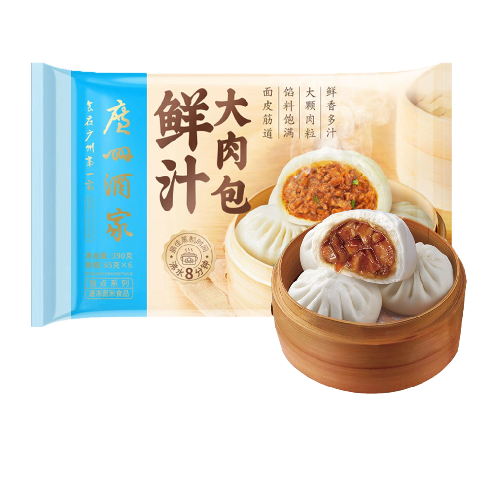 广州酒家利口福 鲜汁大肉包6个装390克