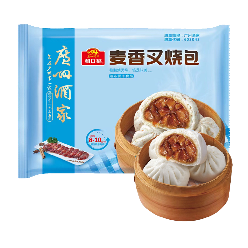 广州酒家利口福 麦香叉烧包9个装337.5克