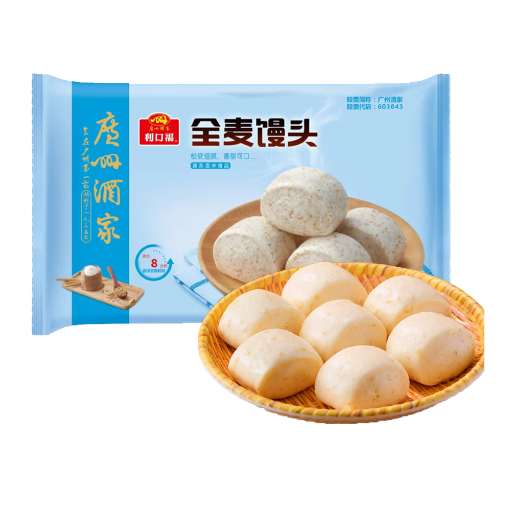 广州酒家利口福 全麦馒头16个装400克
