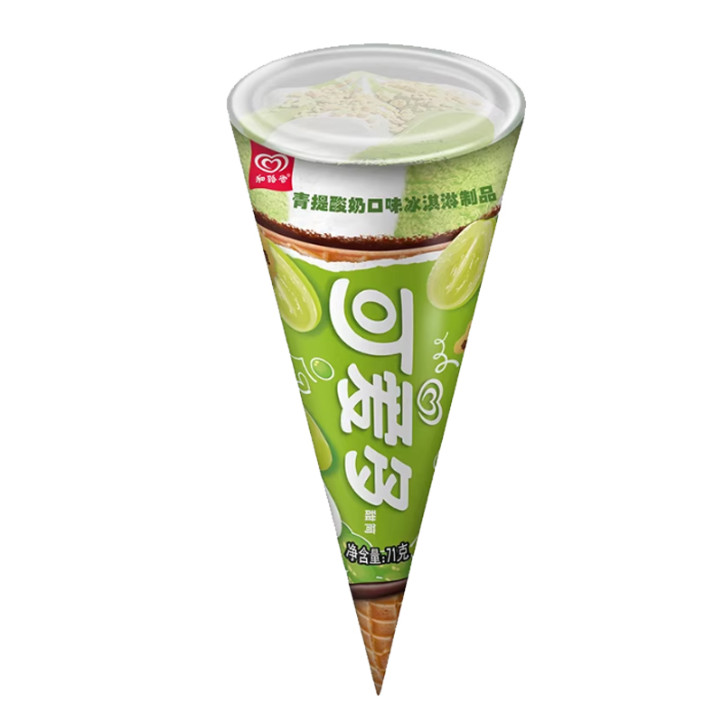 和路雪 可爱多甜筒(青提酸奶口味)冰淇淋71克
