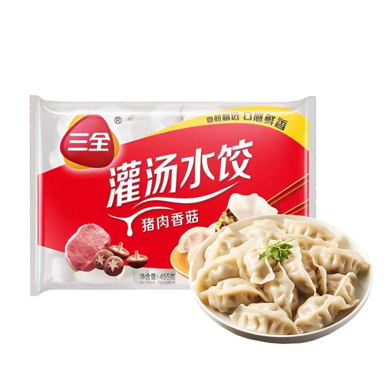 三全 猪肉香菇灌汤水饺455克
