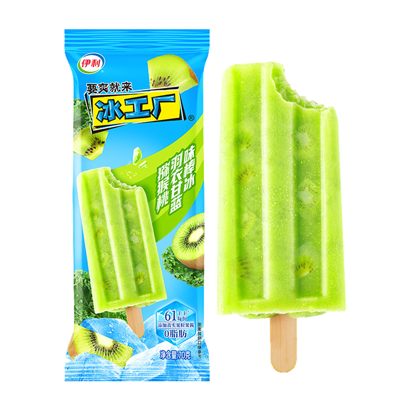 伊利冰工厂 猕猴桃羽衣甘蓝味棒冰70克