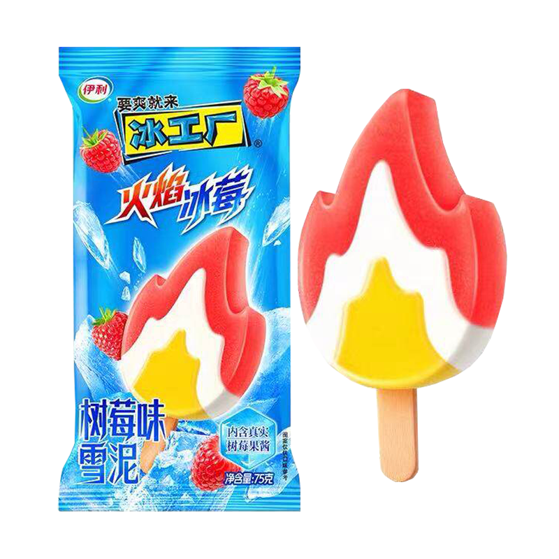 伊利冰工厂 火焰冰莓树莓味雪泥75克