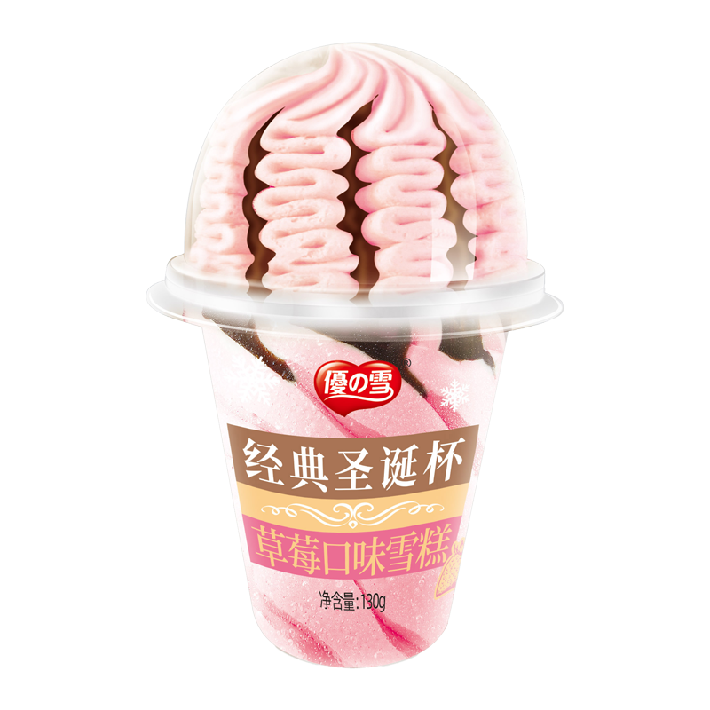 美思奇優の雪 经典圣诞杯(草莓口味)雪糕130克