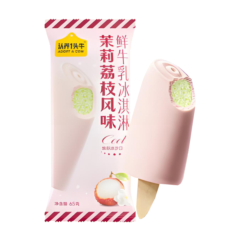 认养1头牛 茉莉荔枝风味鲜牛乳冰淇淋65克
