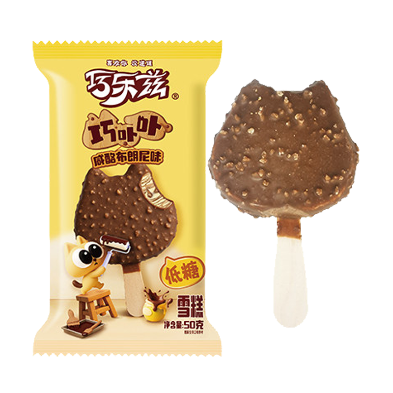 伊利巧乐兹 巧卟卟低糖咸酪布朗尼味雪糕50克