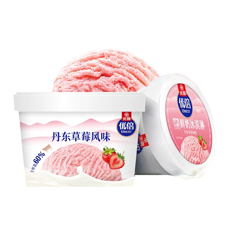 光明 优倍(丹东草莓风味)鲜奶冰淇淋90克