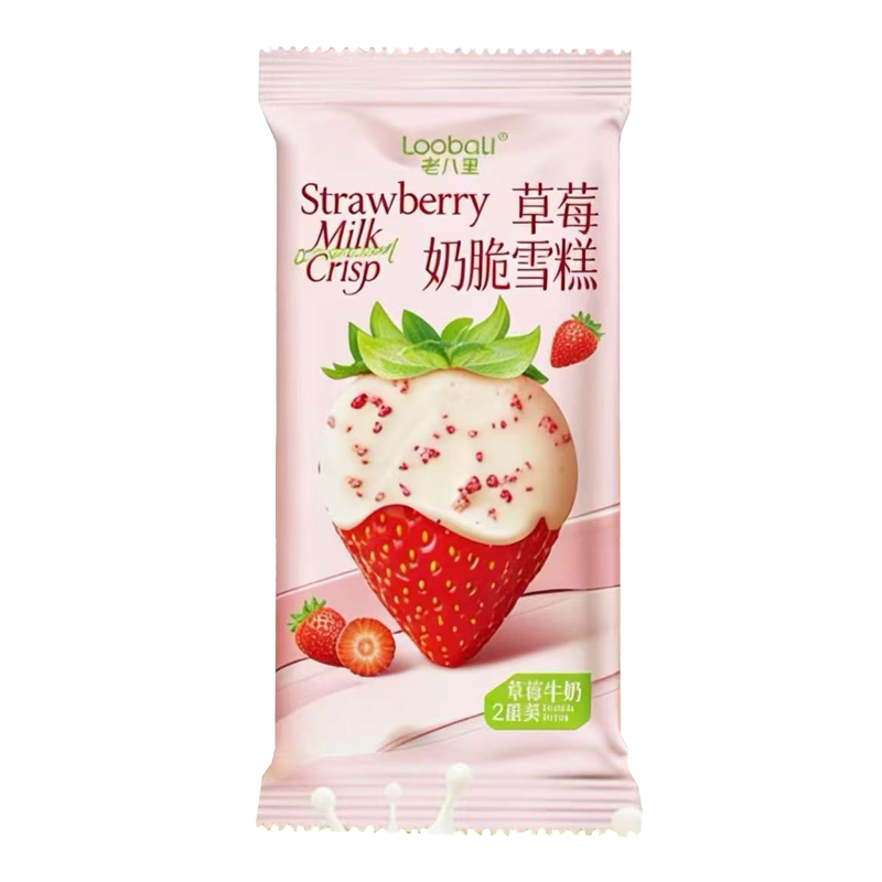 老八里 草莓奶脆(草莓口味)雪糕65克