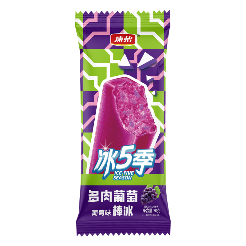 康怡冰5季 多肉葡萄(葡萄味)棒冰70克