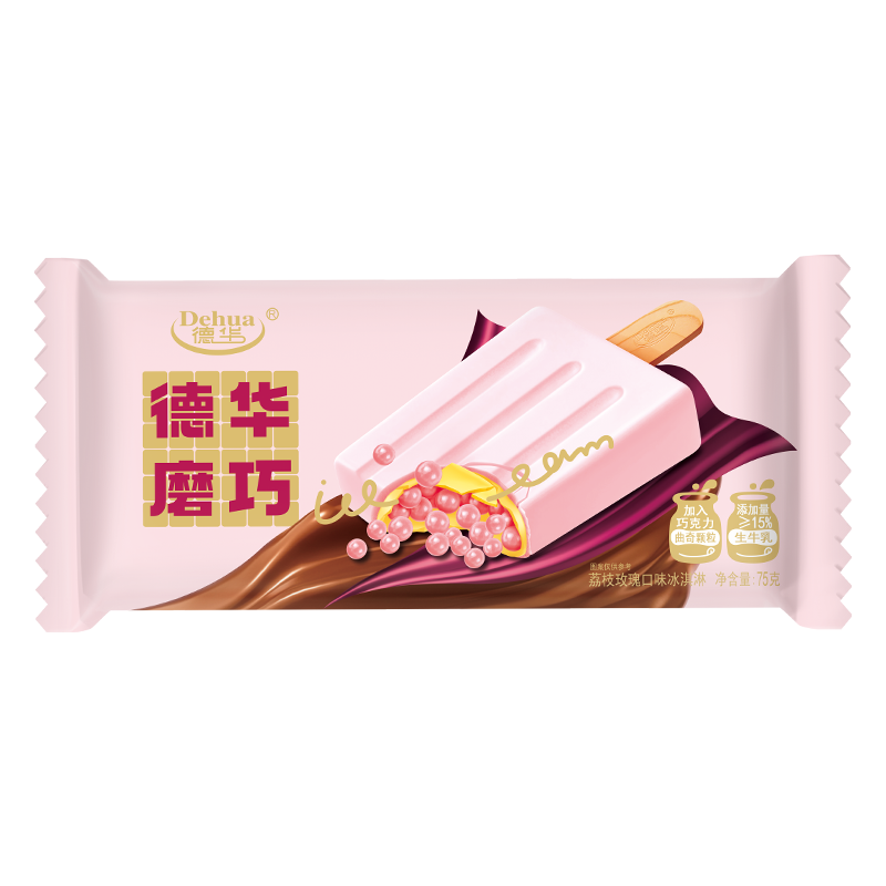 德华 磨巧(荔枝玫瑰口味)冰淇淋75克
