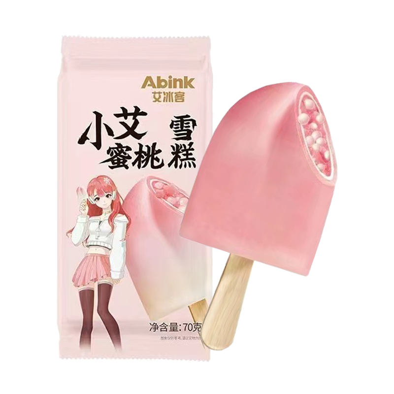 艾冰客 小艾蜜桃(蜜桃口味)雪糕70克