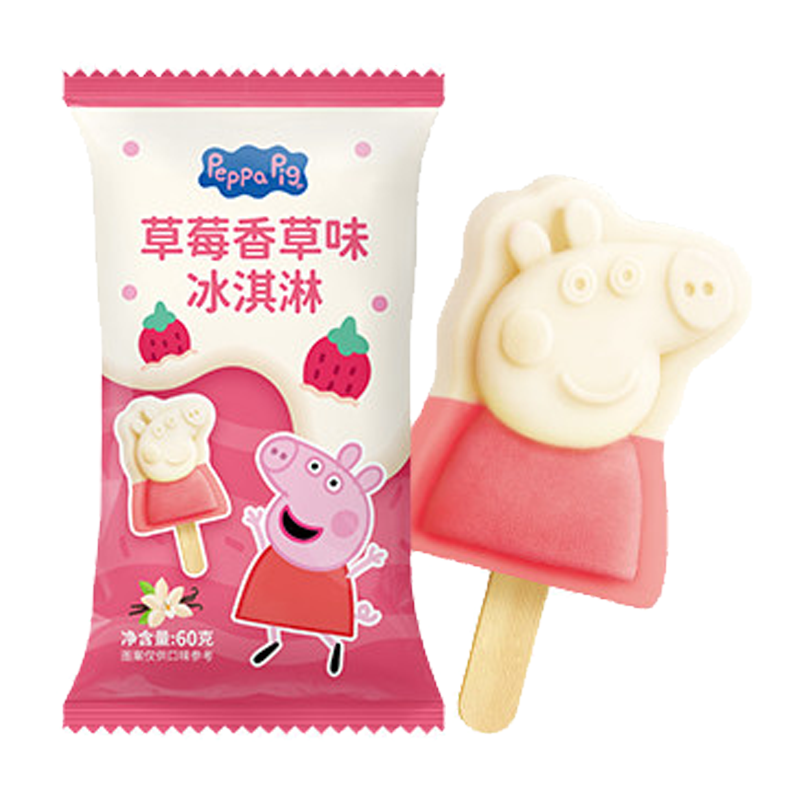 小猪佩奇 草莓香草味冰淇淋60克