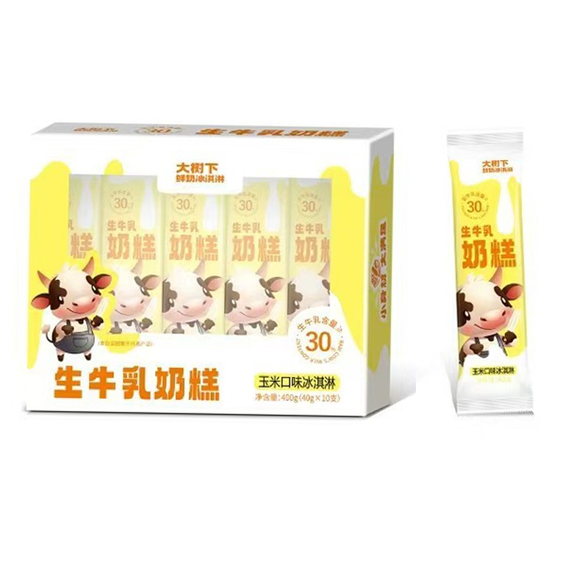 大树下 生牛乳奶糕(玉米口味)冰淇淋40克*10支