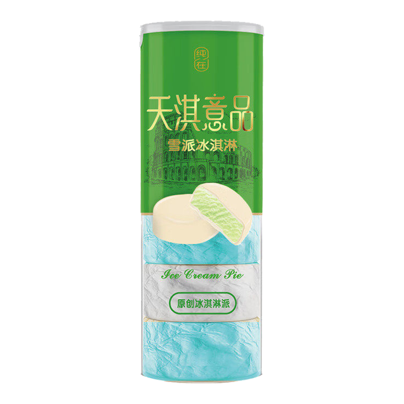 天淇意品 抹茶酸奶口味雪派冰淇淋6粒198克