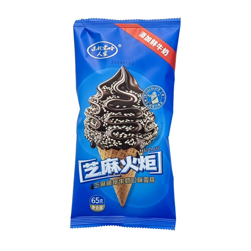 东北老哈人家 芝麻火炬(芝麻脆皮牛奶口味)雪糕65克