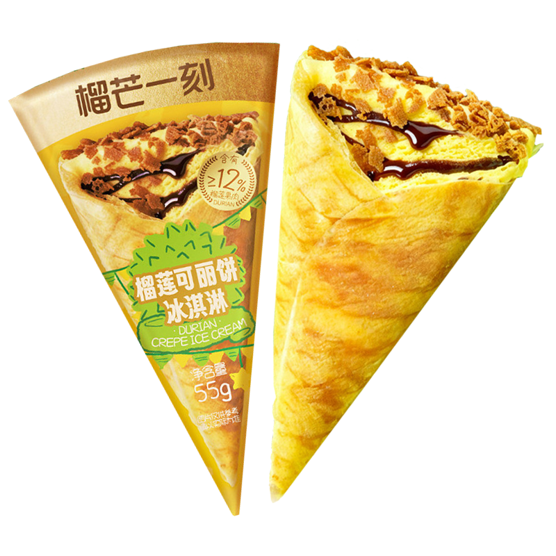 榴芒一刻 榴莲可丽饼冰淇淋55克