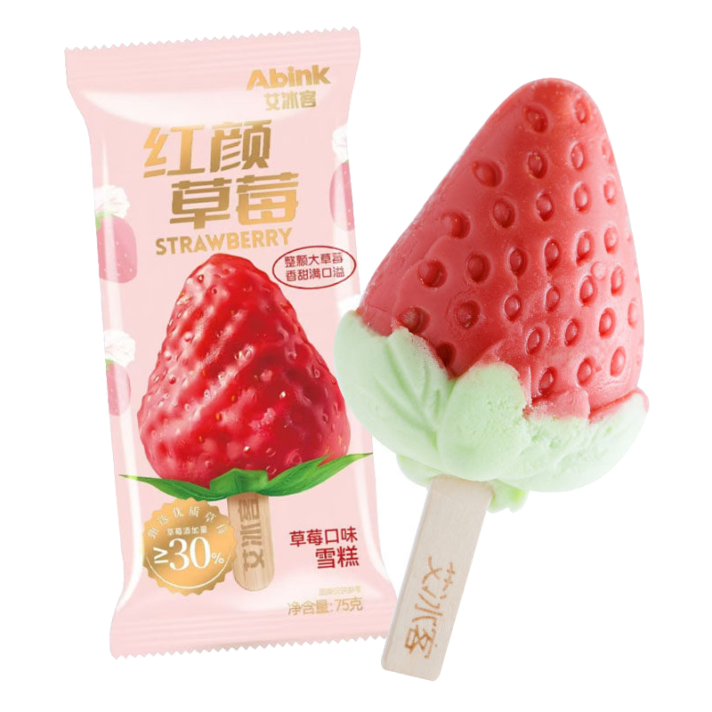 艾冰客 红颜草莓(草莓口味)雪糕75克