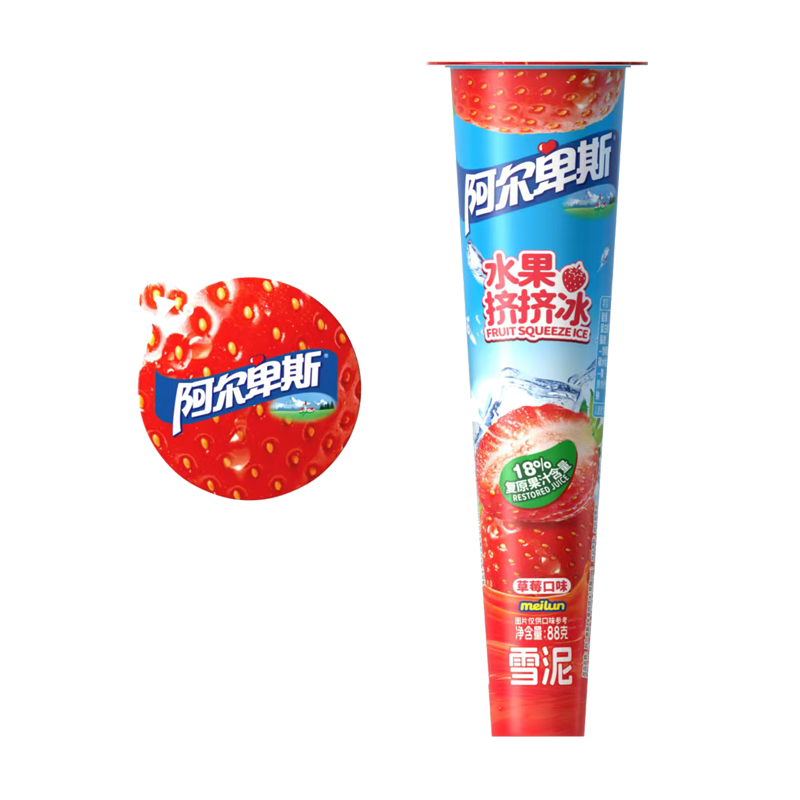 阿尔卑斯 水果挤挤冰(草莓口味)雪泥88克