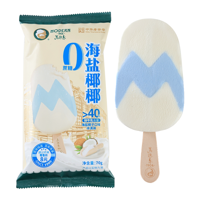 马迭尔 0蔗糖海盐椰椰(海盐椰子口味)冰淇淋70克