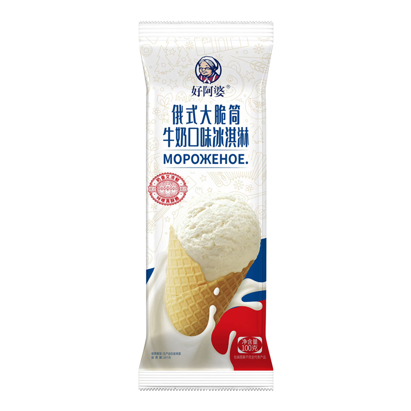 好阿婆 俄式大脆筒(牛奶口味)冰淇淋100克