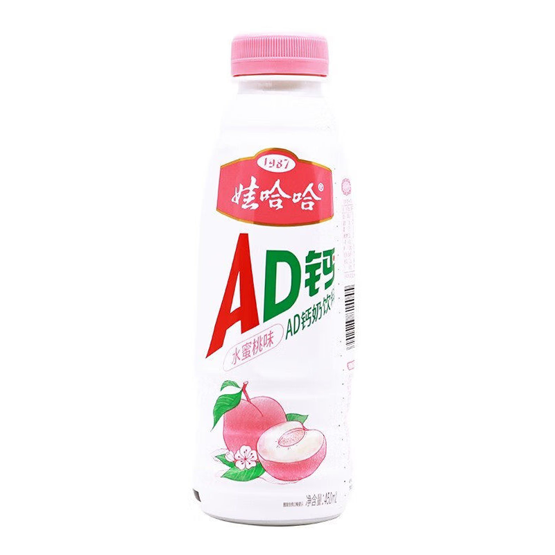 娃哈哈 水蜜桃味AD钙奶饮料450毫升