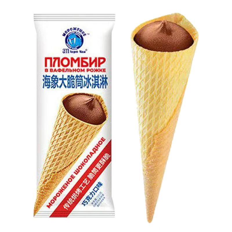俄罗斯am 海象皇家大脆筒(巧克力口味)冰淇淋100克