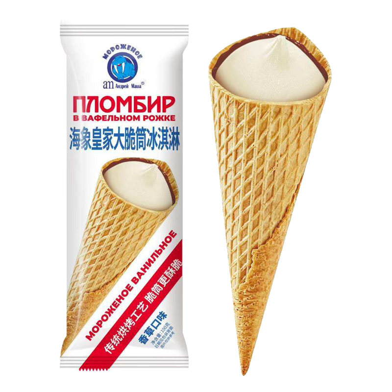 俄罗斯am 海象皇家大脆筒(香草口味)冰淇淋100克