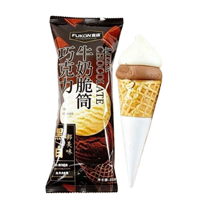 富康 巧克力牛奶脆筒冰淇淋120克
