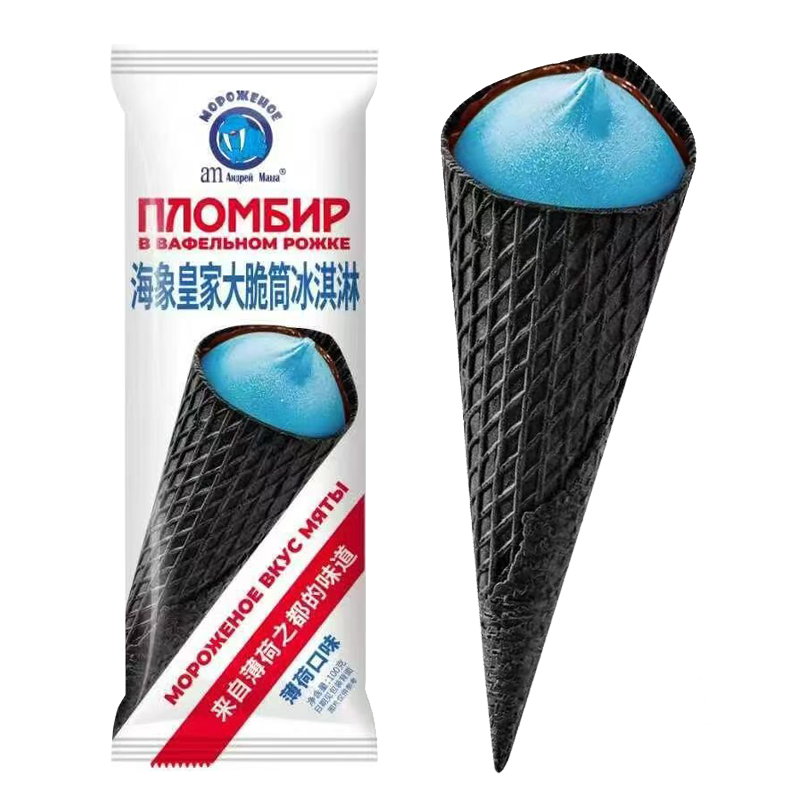 俄罗斯am 海象皇家大脆筒(薄荷口味)冰淇淋100克