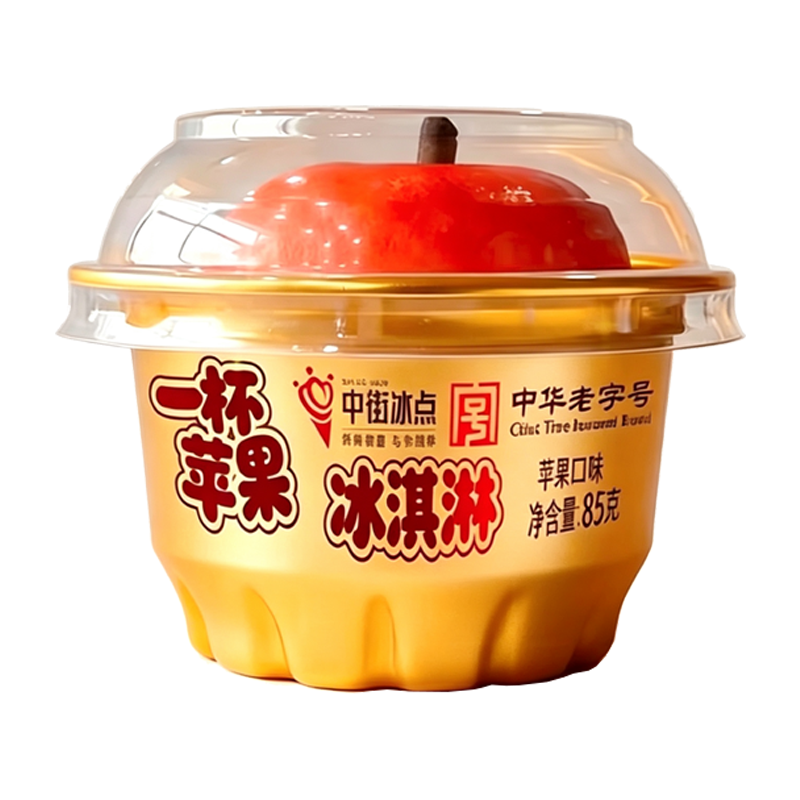 中街冰点 一杯苹果(苹果口味)冰淇淋85克